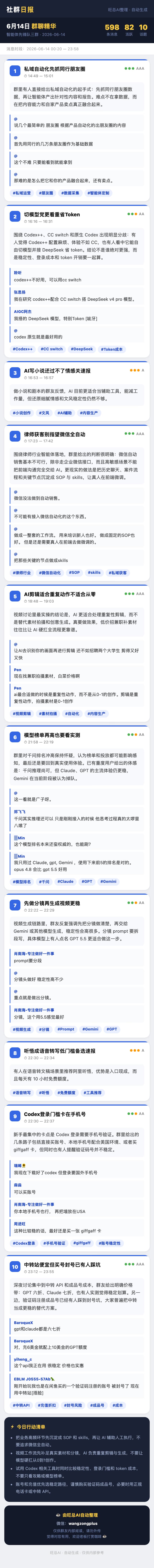 智能体先锋队三群 6月14日 · 周日 群精华