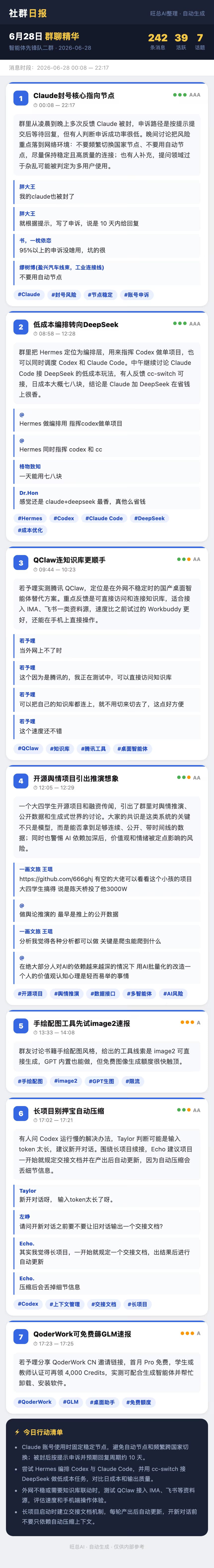 智能体先锋队二群 6月28日 · 周日 群精华