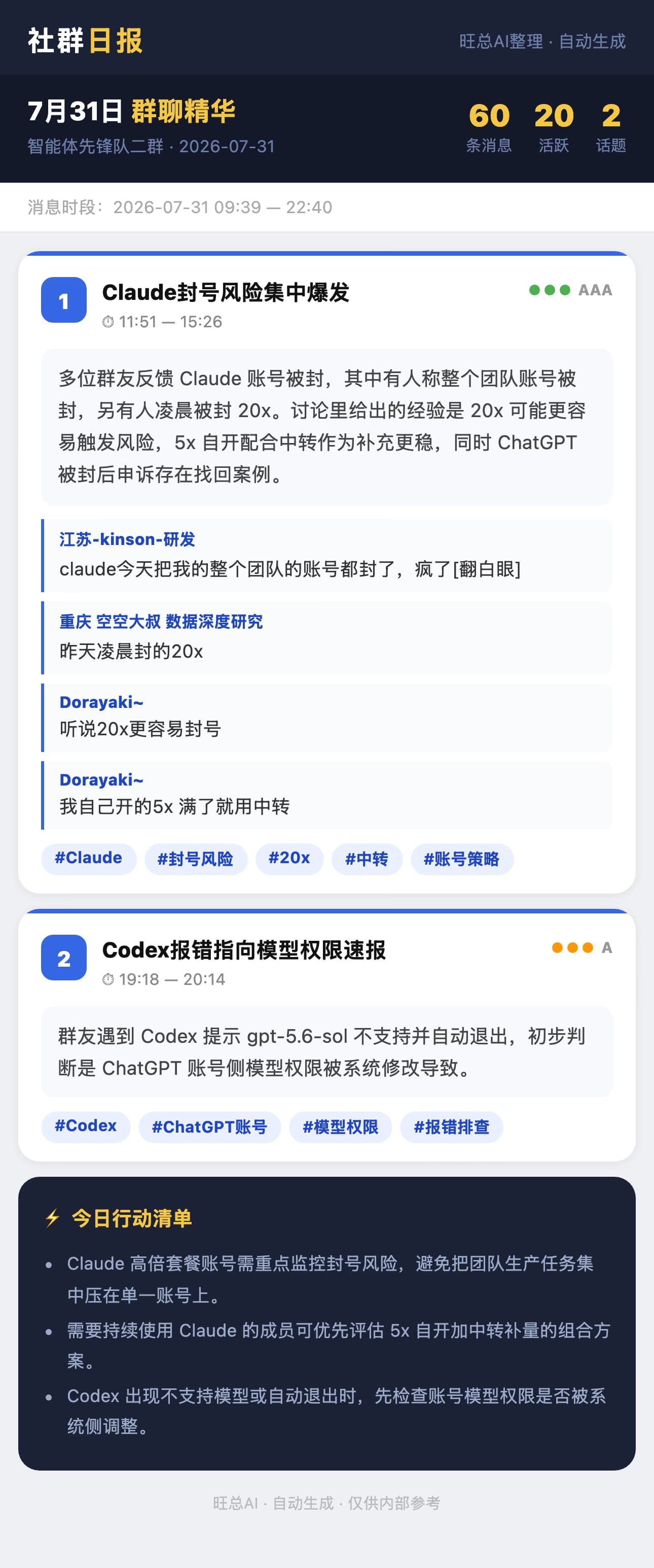 智能体先锋队二群 7月31日 · 周五 群精华