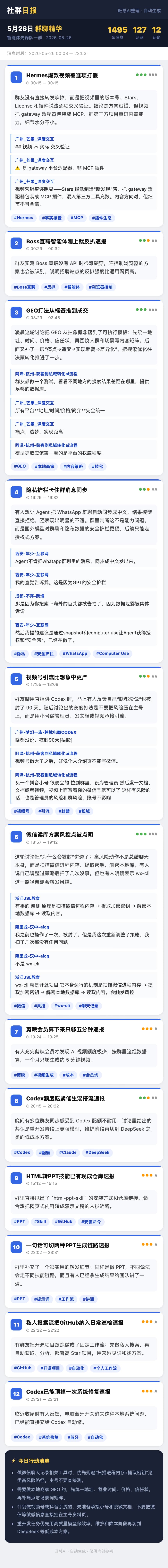 智能体先锋队一群 5月26日 · 周二 群精华