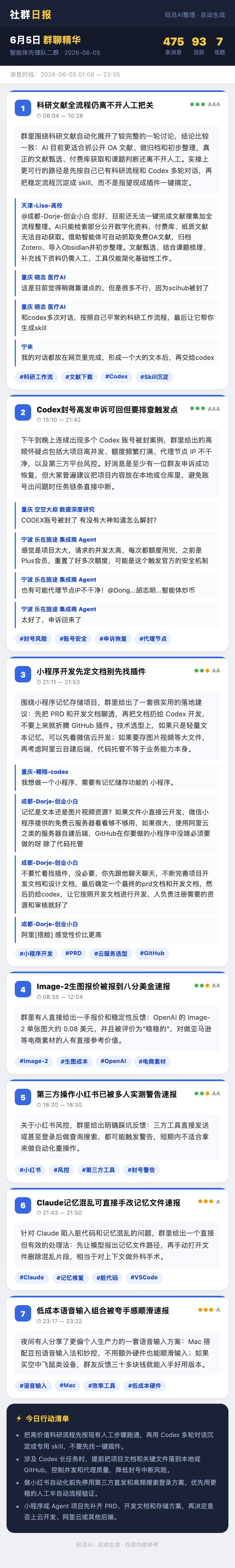 智能体先锋队二群 6月5日 · 周五 群精华
