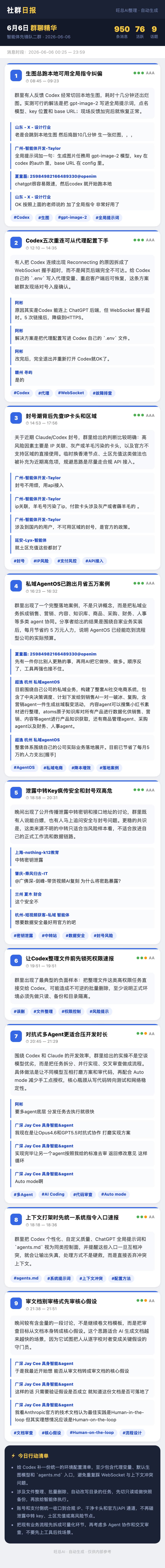 智能体先锋队二群 6月6日 · 周六 群精华