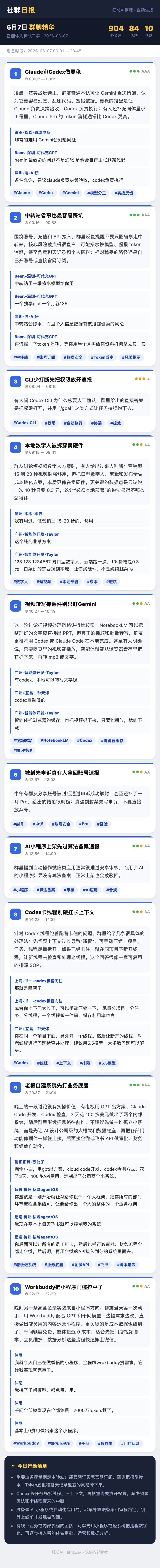 智能体先锋队二群 6月7日 · 周日 群精华