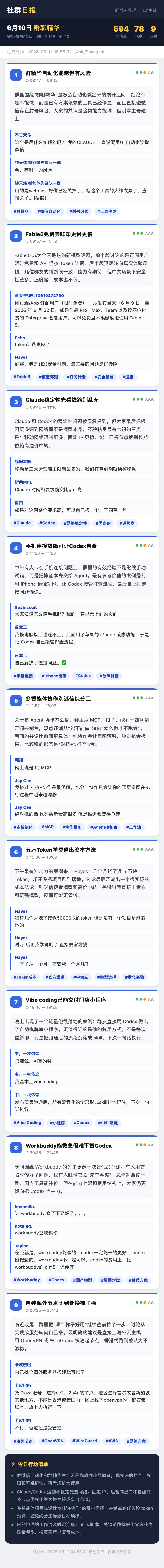 智能体先锋队二群 6月10日 · 周三 群精华