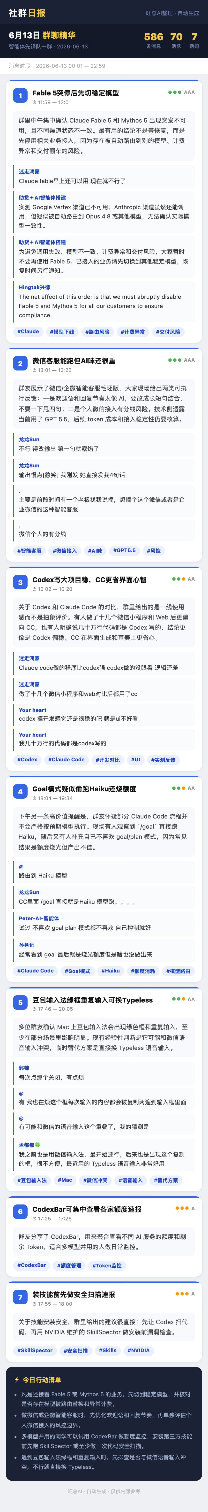 智能体先锋队一群 6月13日 · 周六 群精华