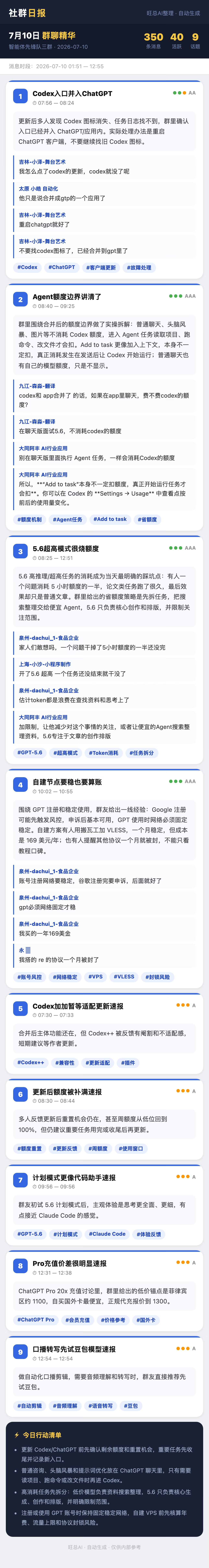 智能体先锋队三群 7月10日 · 周五 群精华