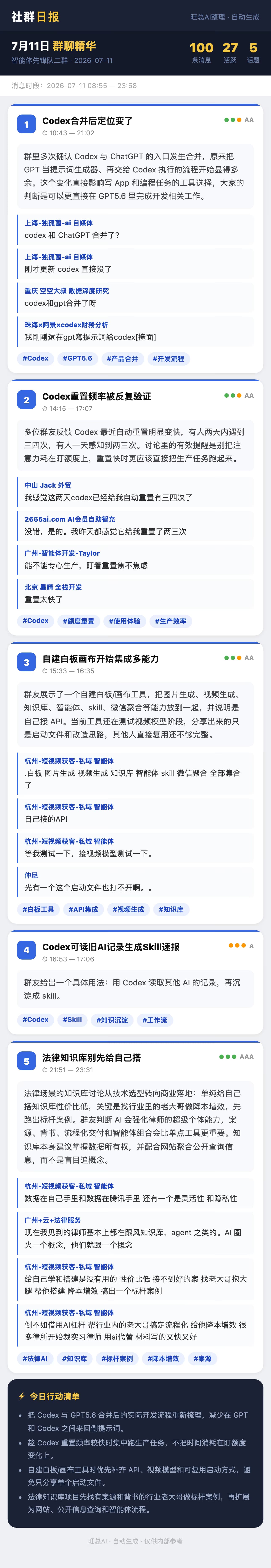 智能体先锋队二群 7月11日 · 周六 群精华