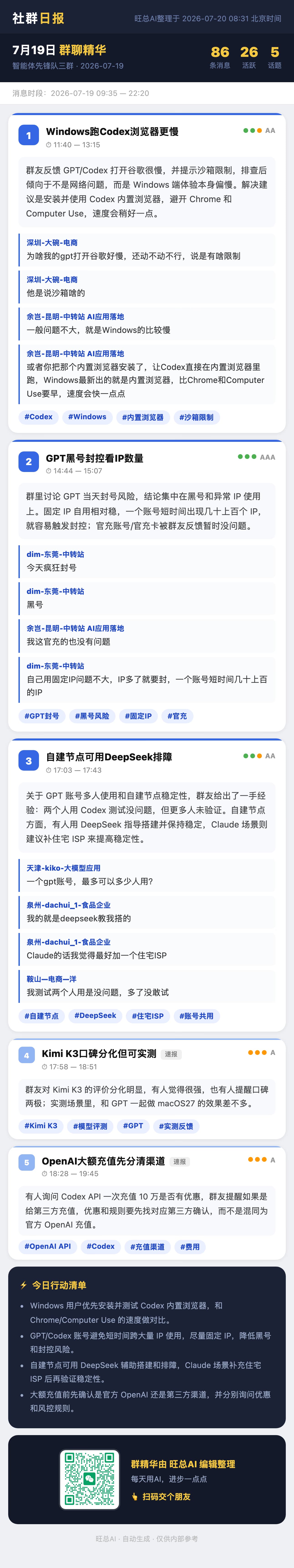 智能体先锋队三群 7月19日 · 周日 群精华
