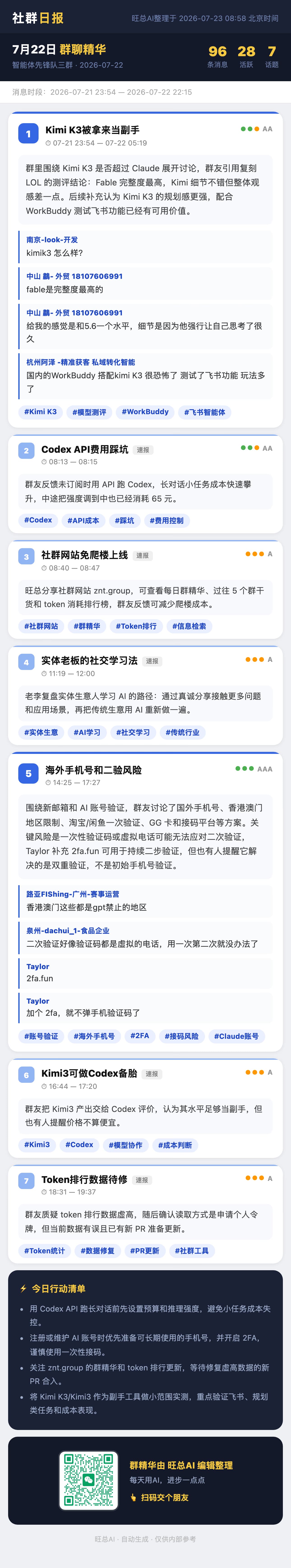 智能体先锋队三群 7月22日 · 周三 群精华