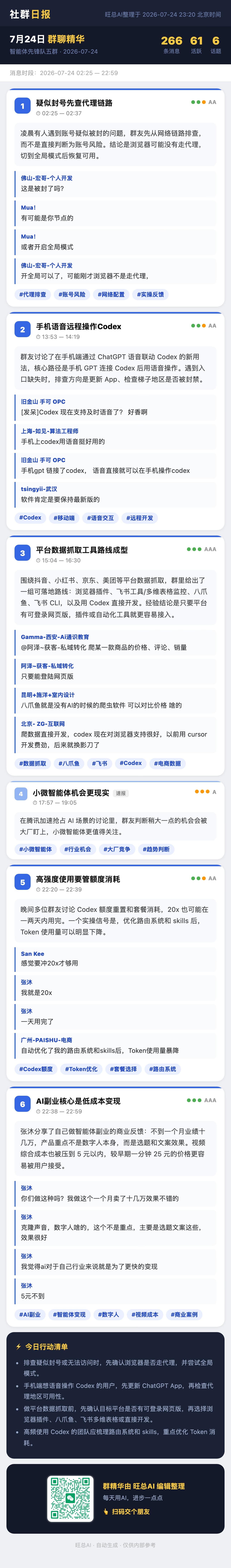 智能体先锋队五群 7月24日 · 周五 群精华