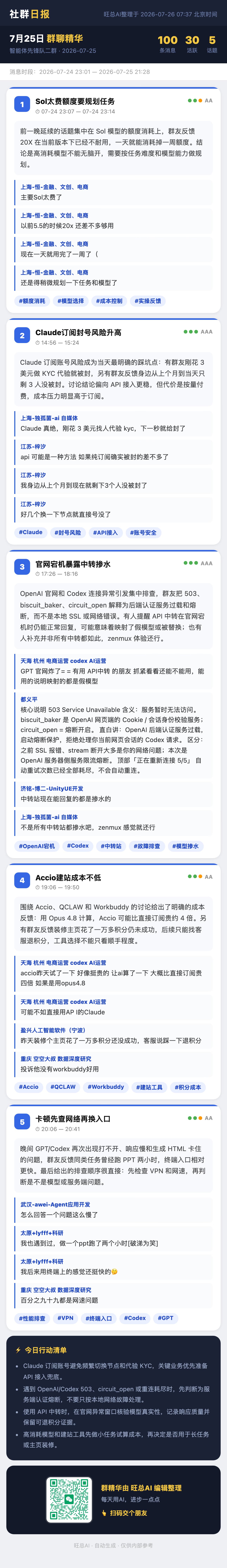 智能体先锋队二群 7月25日 · 周六 群精华