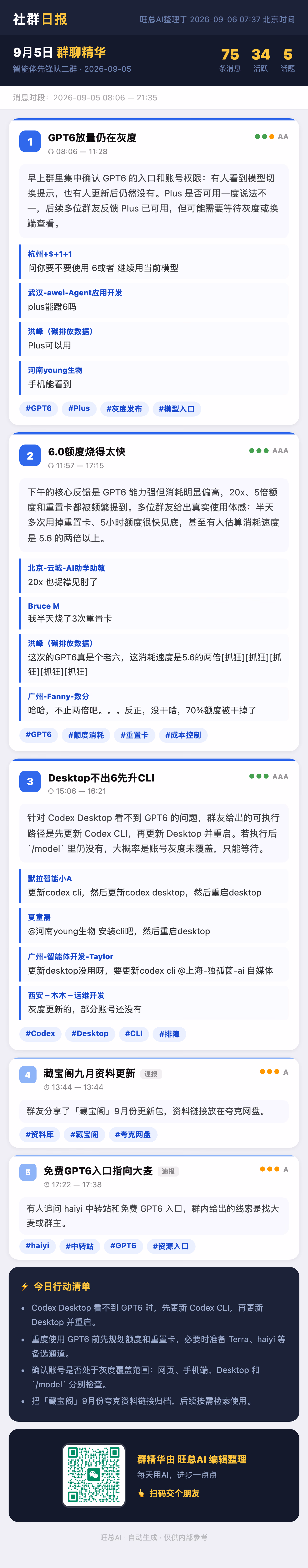 智能体先锋队二群 9月5日 · 周六 群精华