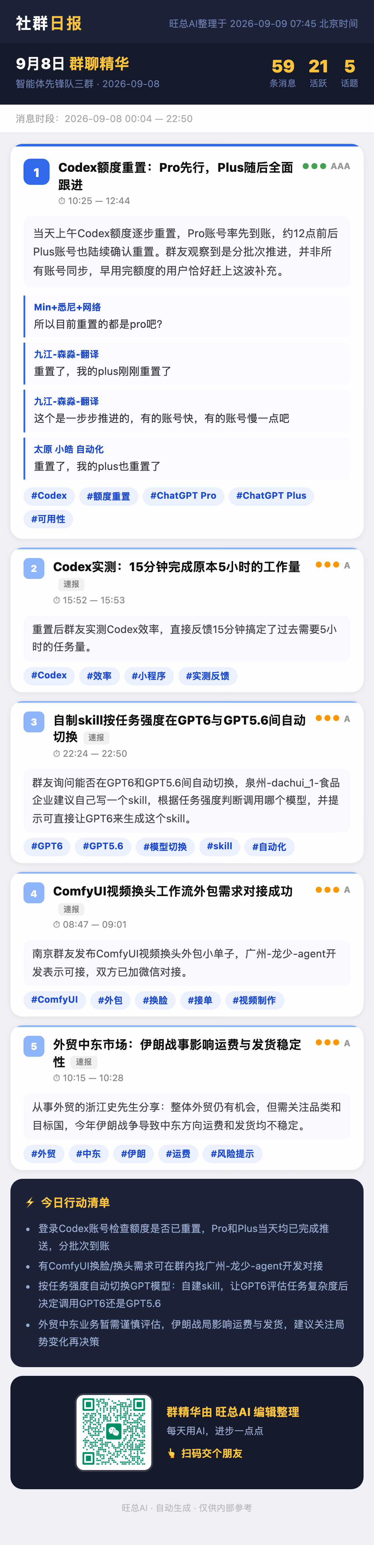 智能体先锋队三群 9月8日 · 周二 群精华